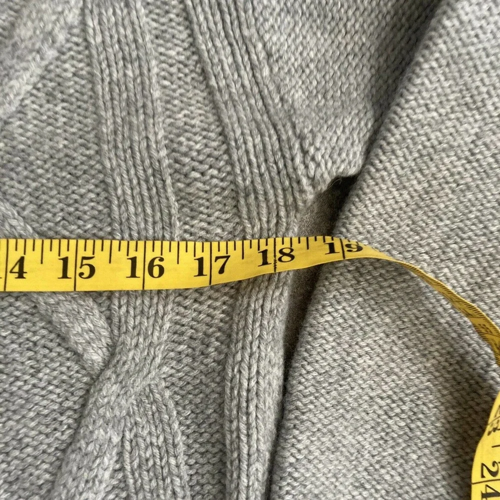 Everlane Cable Knit Gray Sweater mock neck size XS 100% Wool - Picture 6 of 12